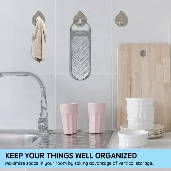 4-pack towel hooks, wall hooks, self-adhesive stainless steel, no drilling, rust-resistant, for kitchen, bathroom, office
