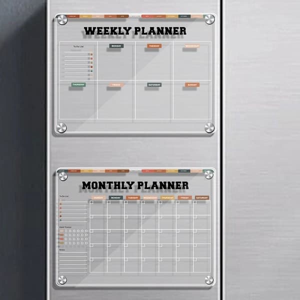 Magnetisk akrylkalender - Transparent kjøleskapskalender 2 2 2