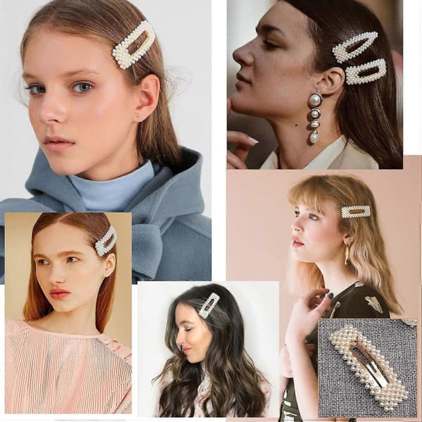 Perle Hårspenner Perle Hårtilbehør Gave til Kvinner Jenter - 10 stk Elegante Store Hårstyling Perle Hårnåler Brude Hårspenner til Bryllup,