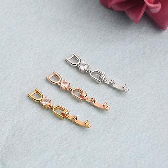 5x Necklace Bracelet Extender Crystal for Rhinestone Foldable Extension Clasp (Silver)
