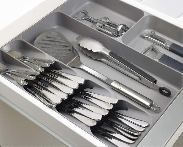 Kitchen Drawer Organizer Tray Compatible With Cutlery Spoon Knife And Compatible With Compartment Storage
