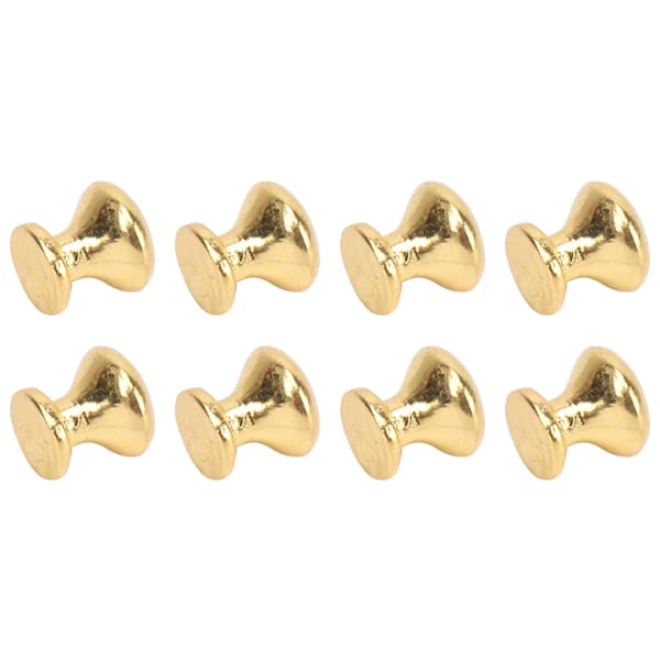 8pcs 1:12 Miniature Round Head Pull Handle Metal Simple Style Dollhouse Door Handle Knobs Gold
