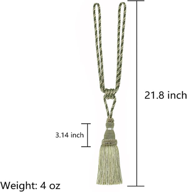 Decorative Curtain Tiebacks Handmade Elegant Knot Tassel Hanging Rope Curtains (Beige, 2pcs)