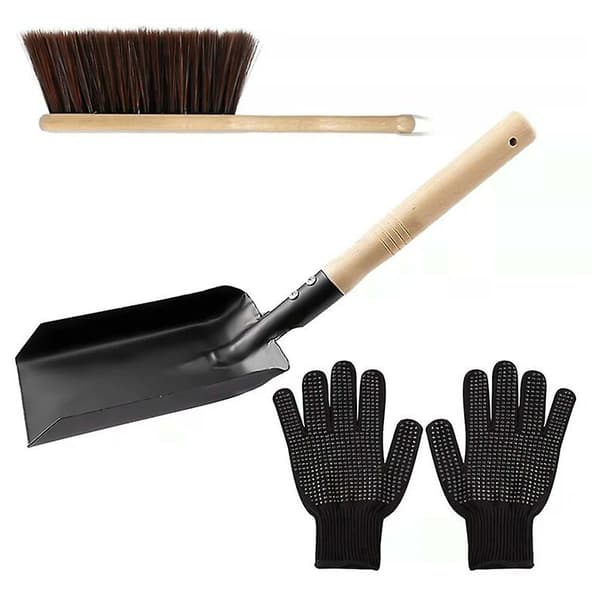 Chimney Cleaning Set with Chimney Brush, Practical Silicone Gloves