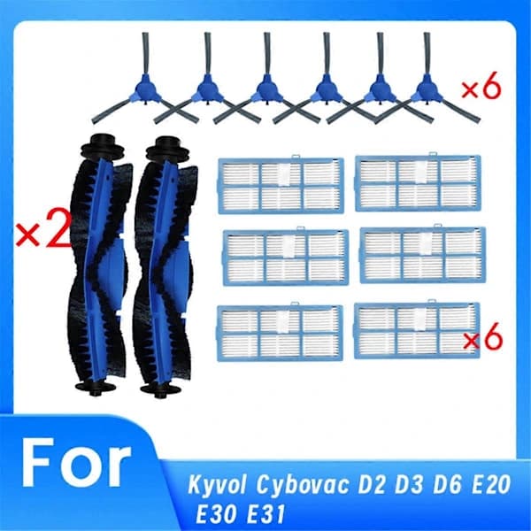 Reservdelar till Kyvol Cybovac D2 D3 D6 E20 E30 E31 Huvudborste Sidoborste HEPA-filter Moppduk Ultra D