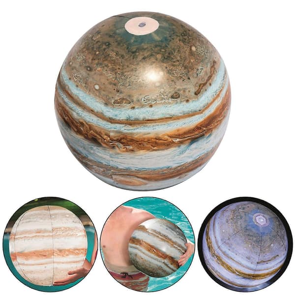 Lysende badebold med Jupiter-mønster - 61 cm selvlysende glødende poolbold (42 cm diameter)