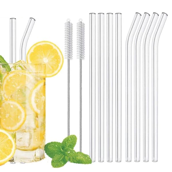 Glass Smoothie Straws, Reusable, Transparent Straws