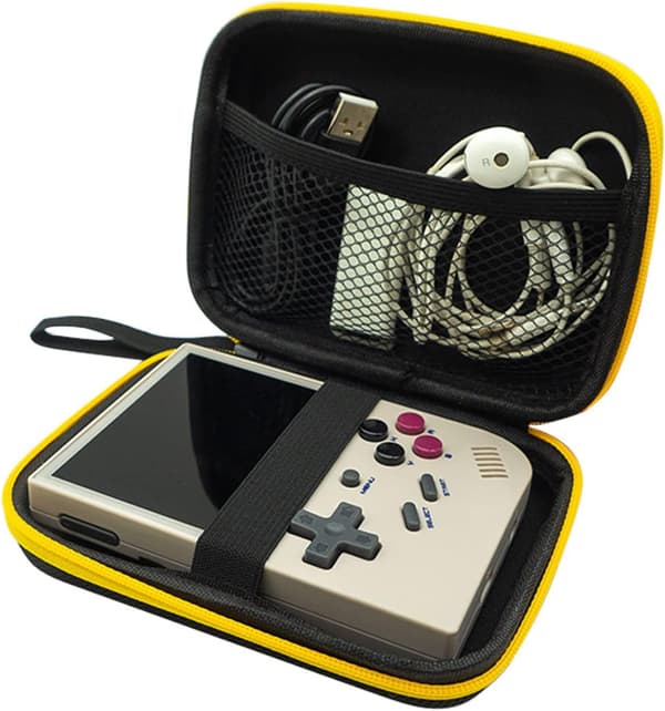 Handheld Game Console Hard Case, EVA Protective Case Compatible with RG353V/R36S Handheld Game Console Storage Bag (Black)