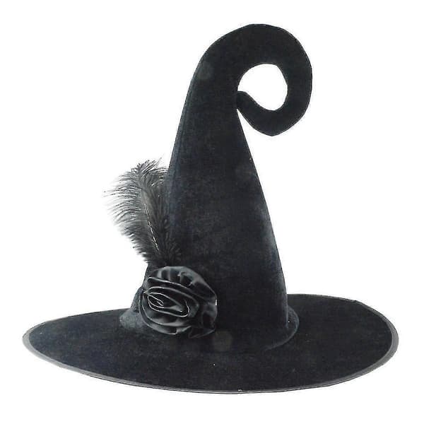 Halloween Hatt Trollmann Heks Bøyd Hatt Karneval Hodeplagg Rose Hatt Damecaps
