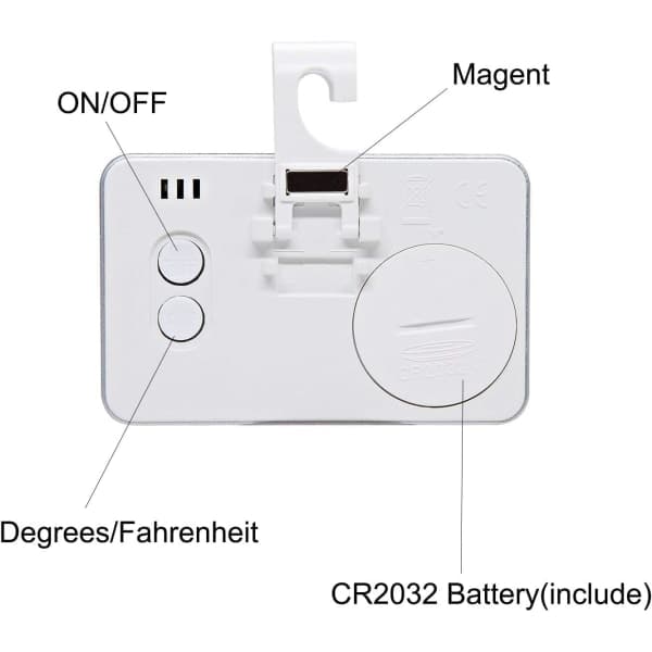 Kyltermometer, 2-pack LCD digital kyl- och frystermometer med upphängningskrok och utfällbart stativ