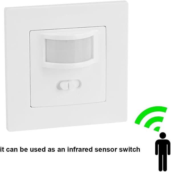 Bevegelsessensor Lysbryter Detektor AC 110V-240V Passiv Infrarød Sensor Universell Infrarød Sensor Smart Tilstedeværelseskontroll Veggbryter