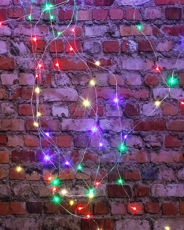 Solcellelysslynge Utendørs 100 LED 5m, Solcelledrevet 8 Moduser, Varmhvit