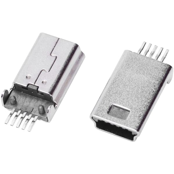 10 st Mini USB Typ B Hane 180 Grader 5-stifts SMD Lödkontakt