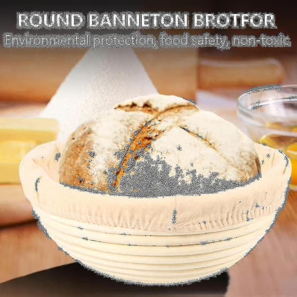 Round Banneton Proofing Basket Set Brot Form Untreated Natural Cane Bread Baking Kit With Cloth