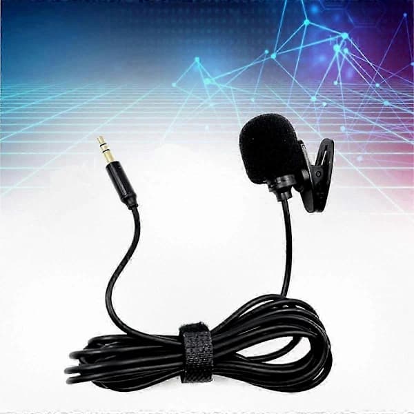 Mini Stereo Lavalier Mikrofon med 3,5 mm Stik til PC, Lydkort, Kamera - 2 m Kablet Mikrofon