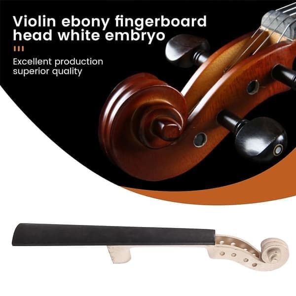 4/4 Size Maple Violin Neck Ebony Fingerboard Violin DIY Kit with Hand-Carved Scroll