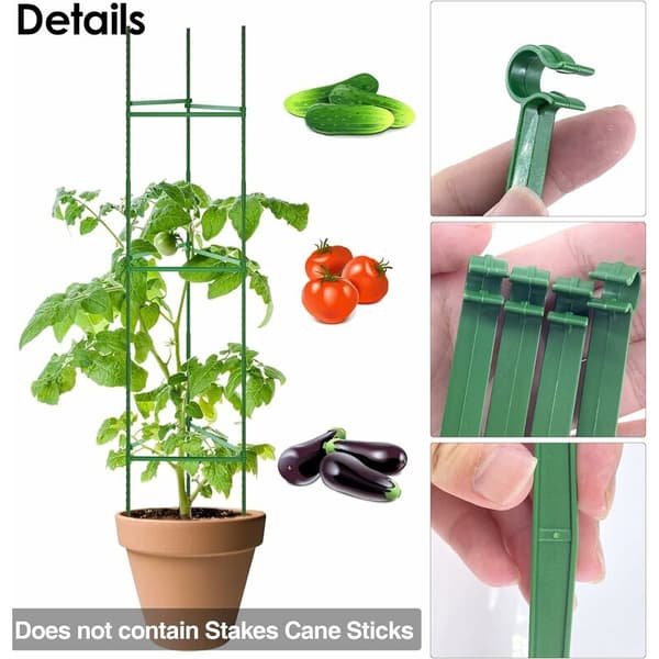 (Grön) 30-pack Stödpinnar för tomatburar, växtstöd, trädgård