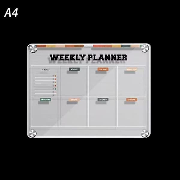 Magnetisk akrylkalender - Transparent kjøleskapskalender 2 2 2