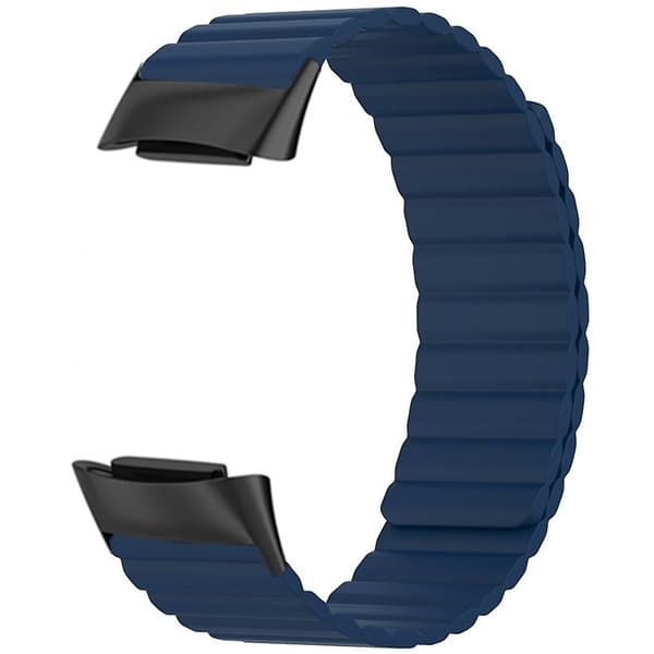 Magnetisk silikone urrem til Fitbit Charge 6/5, justerbar rem [DB] Blue Style H Fitbit Charge 6 Style H Fitbit Charge 6 Blue