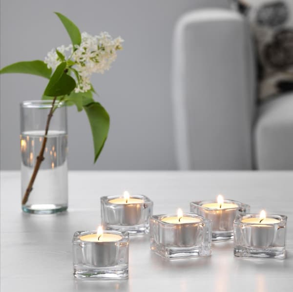 5 stk. glaslysestager, kreative glaslysbeholdere, duftlys kopper