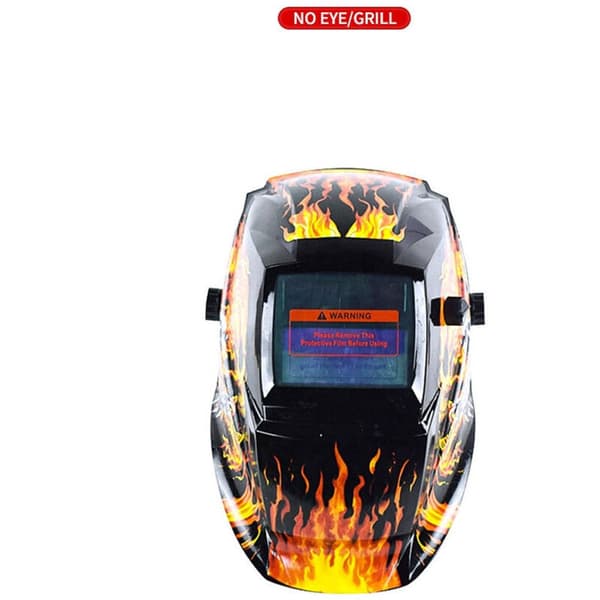 Automatic Darkening Welding Helmet Flaming Skull Pattern Solar Powered Adjustable Shade 6-13 with Sensors