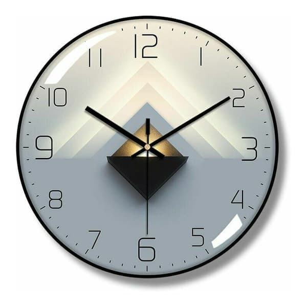 Luminous Wall Clock - Radio Controlled - 4 Blue LEDs - Dark Sensor - 3 Lighting Modes: Permanent/Off or Automatic - 30 cm