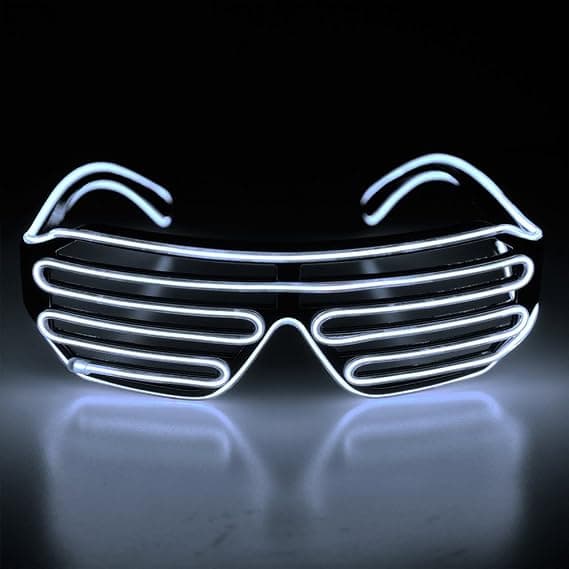 Valaise suljin Neon Rave -lasit El Wire LED -aurinkolasit Ääni A