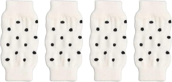 4-pak Strikkede Benvarmere til Hunde, Varme Vinterstrømper, Søde Polka Dots
