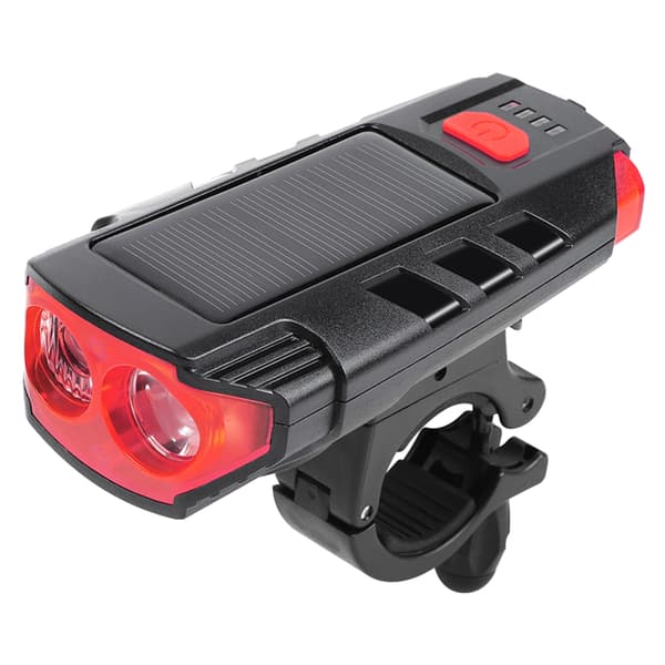 Solar-powered USB Bicycle Light with 6 Modes, Headlight for Cycling, Fits All Mountain and Road Bikes