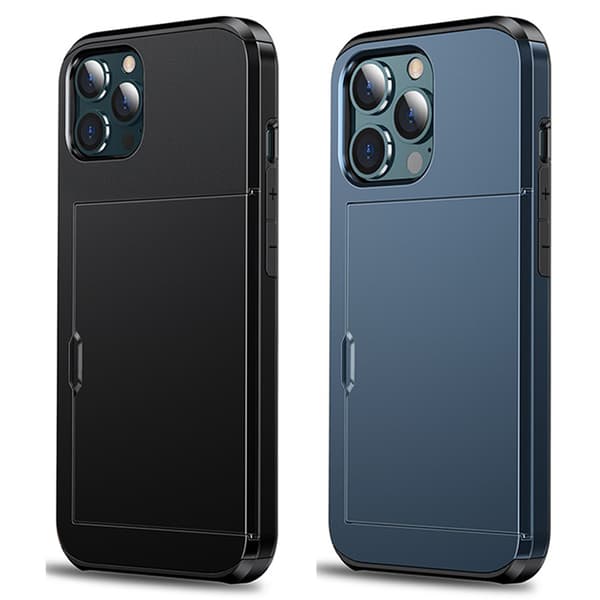 2 st iPhone 11 Plånboksfodral, Kortfack Skjutbart Dolda Skyddande Baksida