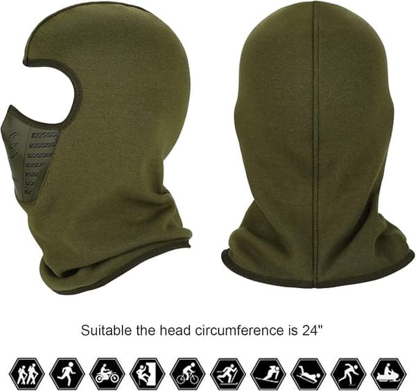 Multifunksjonell ansiktsmaske med fleece-skjerf