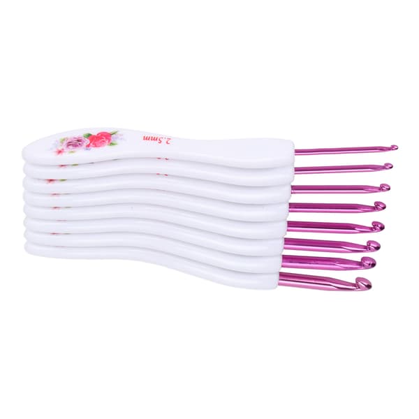 8 Pcs Crochet Hooks Bent Soft Handle Comfortable Portable Knitting Tool for Weaving Enthusiasts Pink