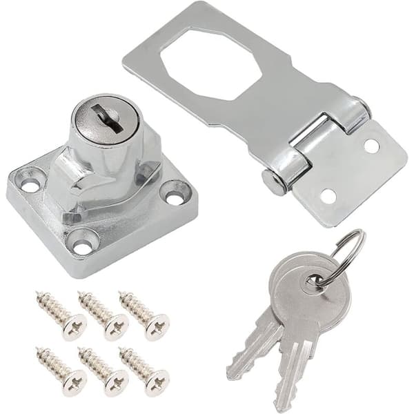 4 pcs Keyed Hasps 2.5 inch Knob Lock Hasp, Different Key Metal Security Hasp Lock