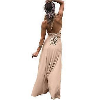 Kvinders Aftenkjole, Multi-Way Wrap, Brudepige, Formel, Lang Maxi, Konvertibel Kjole (M Blå)