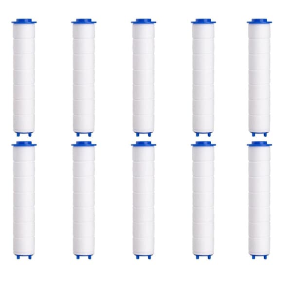 Duschhuvudfilter (105 mm), 10 st löstagbara anti-kalk PP-bomullsfilter för handdusch