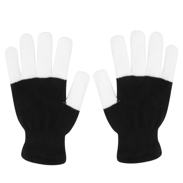 LED-hansker med fingerlys og 6 blinkende moduser for morsom elektrisk pust