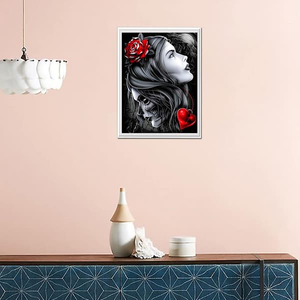 (Dobbelt personlighed) 5D Diamant DIY Malekit til voksne, 30x40