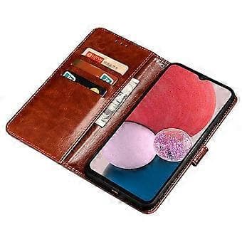 IDEWEI Compatible For Samsung Galaxy S23 Plus Wallet Case Crazy Horse Texture Shockproof PU Leather Foldable Stand Wallet F(Pink)