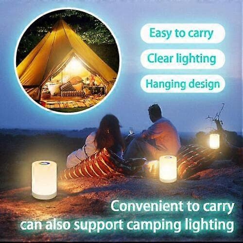 Nattlampe med berøringssensor, USB-oppladbar LED-nattbordslampe, dimbar