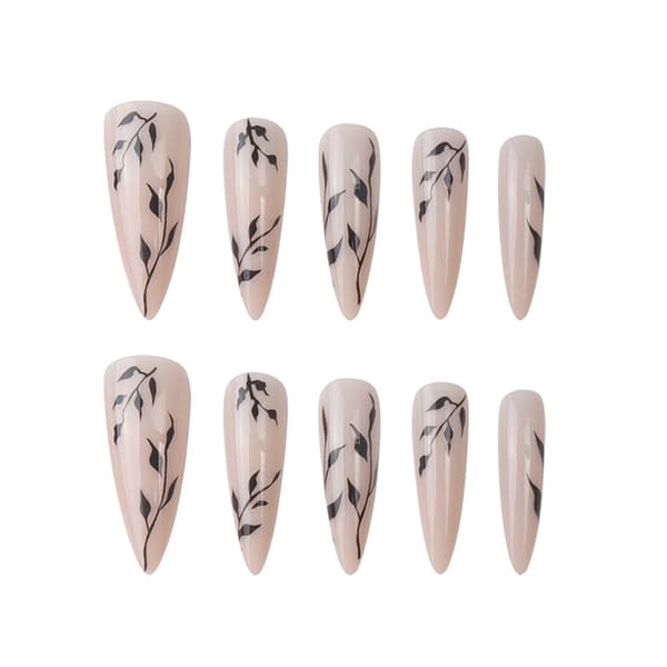 Long Pointed Nails, Simple Blade Shape, European and American Wearable Nails, Removable Artificial Nails, Glue Type