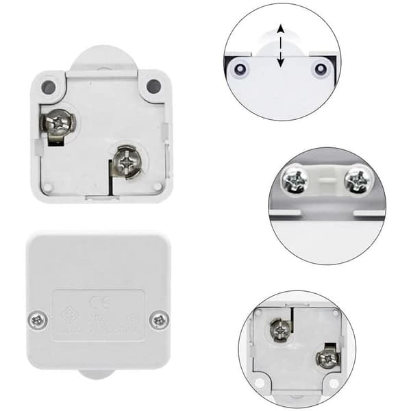 2 pcs Cabinet Wardrobe Switch 2A/250V White for Various Lighting Fixtures