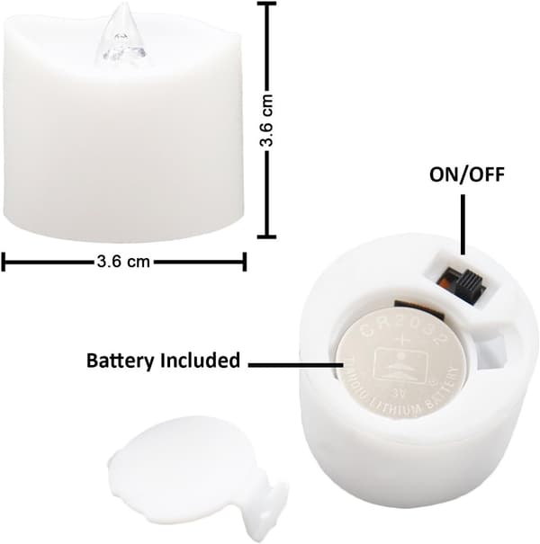 LED telys Flammeløse lys med timer [12-pakning, varmhvit]-FX-