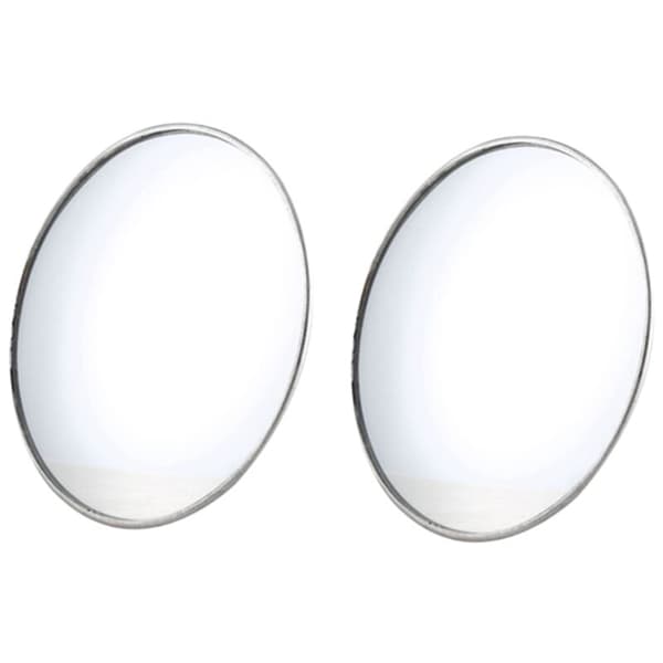 2X sølvfarget 3,7 tommer diameter bil bakspeil blindsone speil