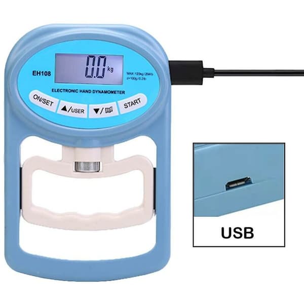 120 kg digital dynamometer, digital greppstyrkemätare, registrerar elektroniskt greppstyrka automatiskt