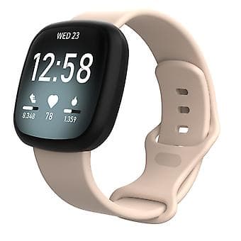 For Fitbit Versa 3 / Sense Silikonrem Størrelse: L (Sandrosa)