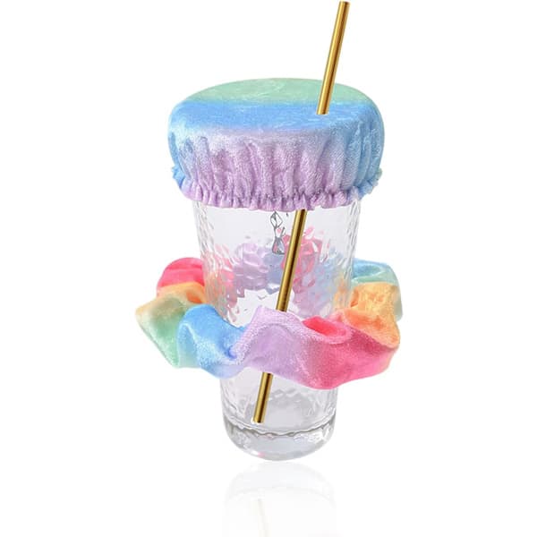 (Rainbow) 2-pack drink covers - reusable and wavy
