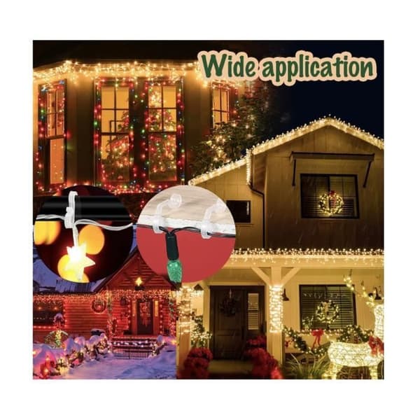 Christmas Light Clip - White - Easy Installation - Durable - Outdoor Decoration White