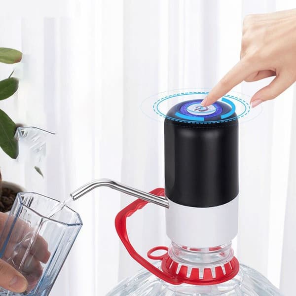 Portable Electric Pump Bottle Pump USB Charging Gallon Dispenser Pump for Kitchen (White)