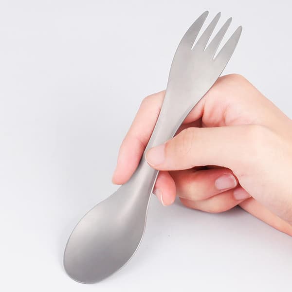 2-i-1 Multifunctional Picnic Spoon Smooth Comfortable Portable Cutlery Camping Fork for Outdoor Use