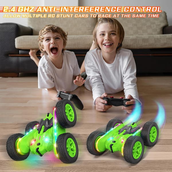 Radiostyrt Bil, RC Biler Stunt RC Bil Leker Oppgraderte Stripelys og Frontlykter Billeker